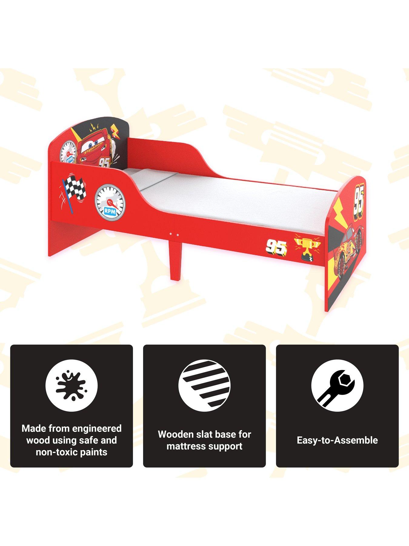 Image 4 of 6 of Disney Cars Lightning McQueen Toddler Car Bed