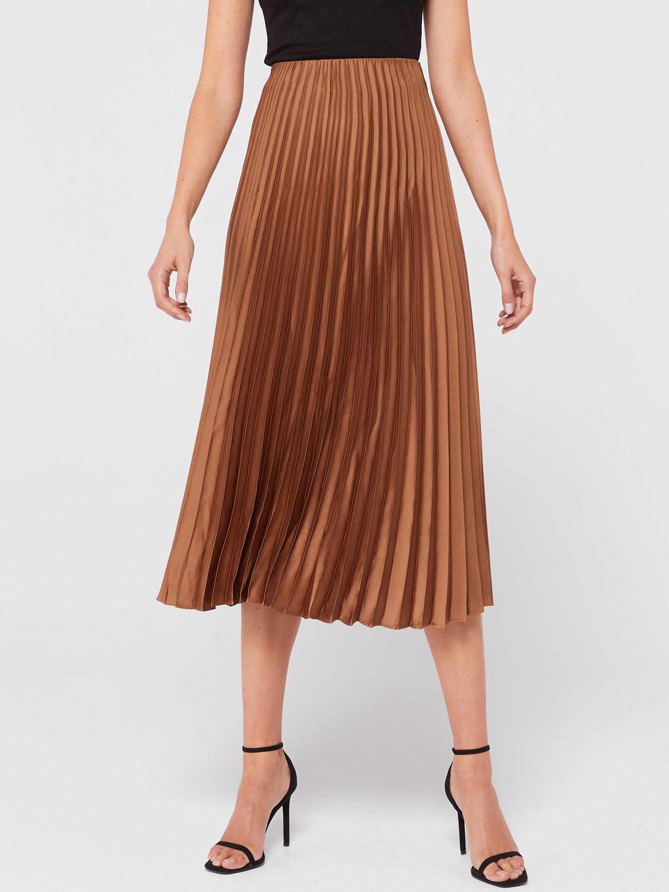 Ladies pleated 2025 midi skirt uk