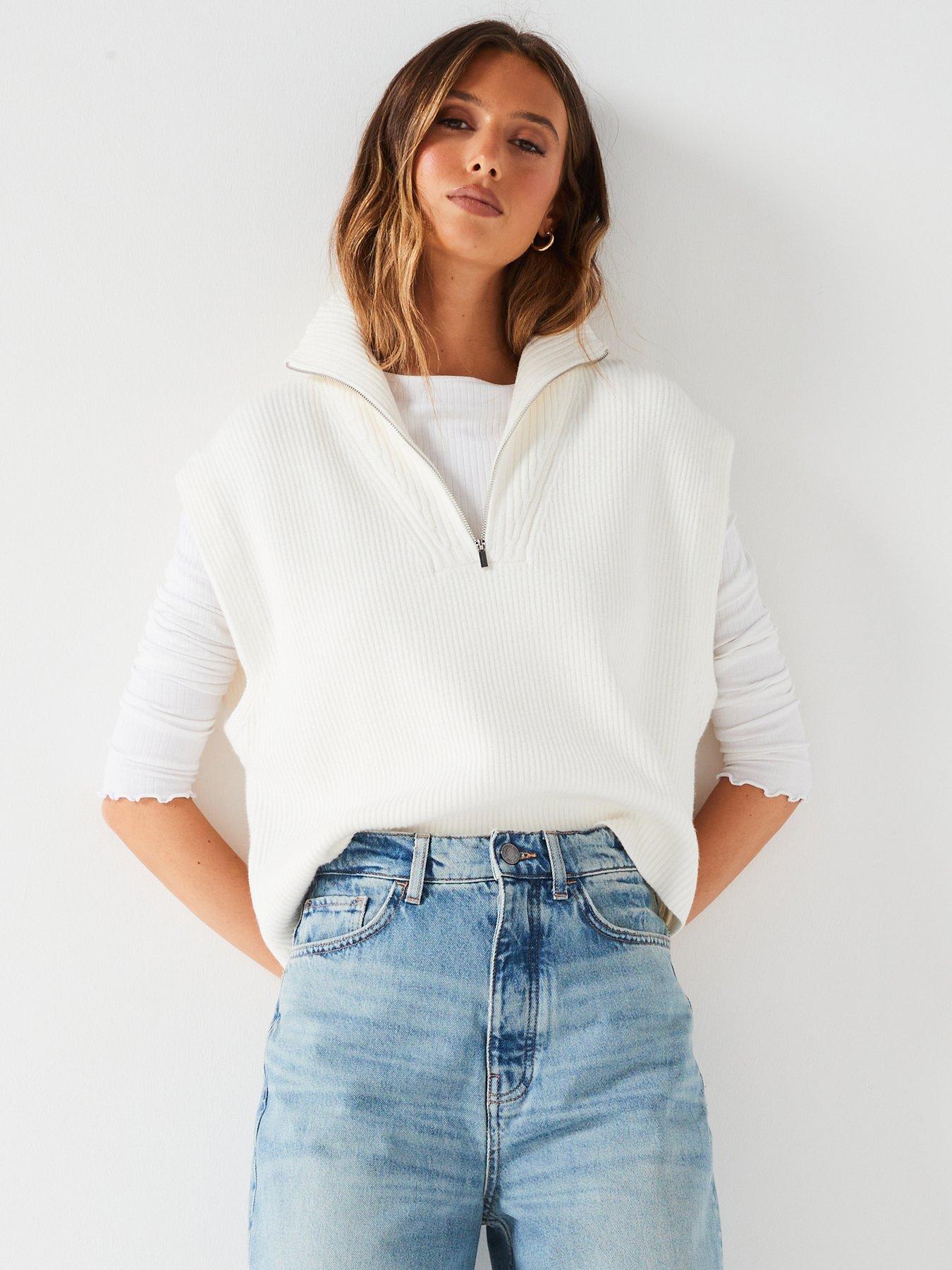 mango zip knit sweater