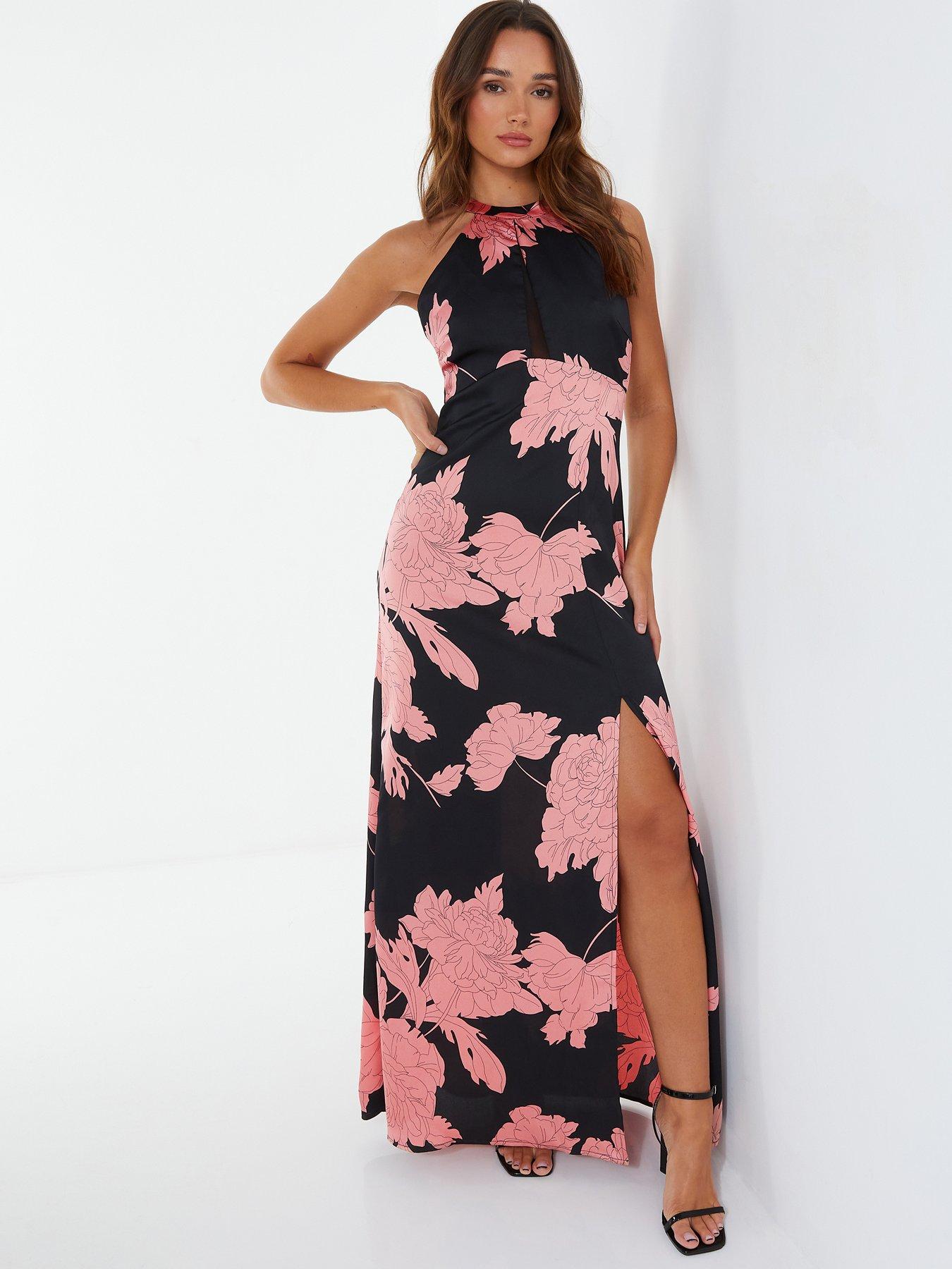 Quiz black best sale maxi dress