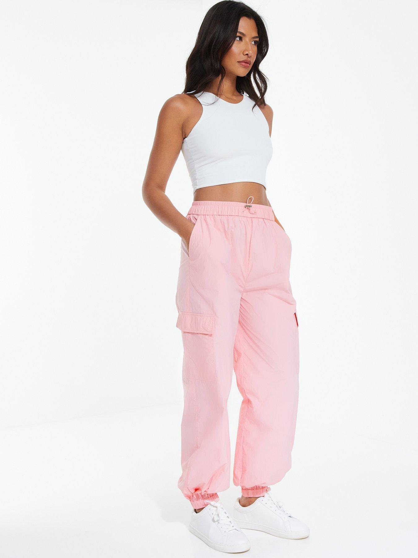 Baby pink cargo store trousers