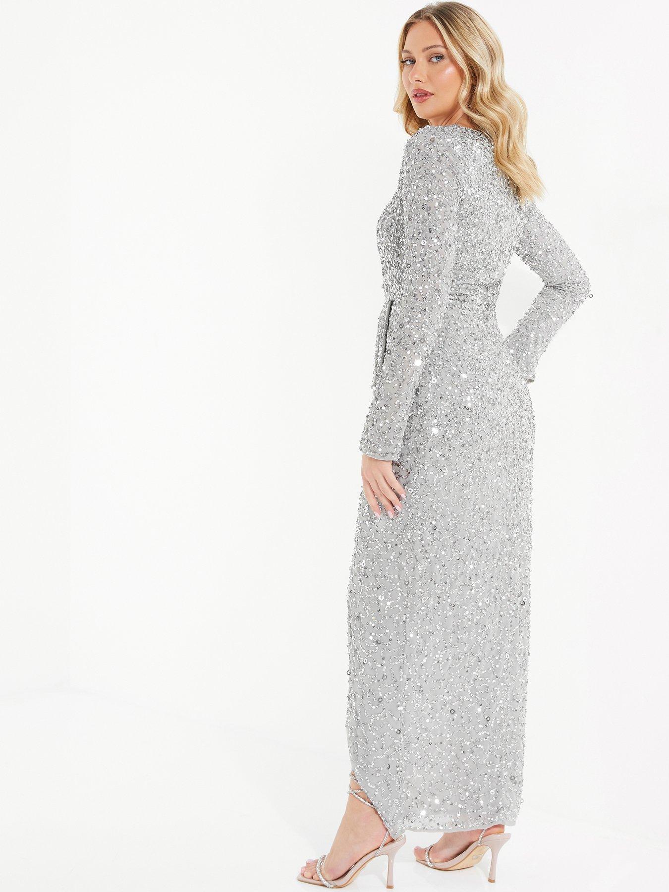 Quiz grey maxi dress hotsell