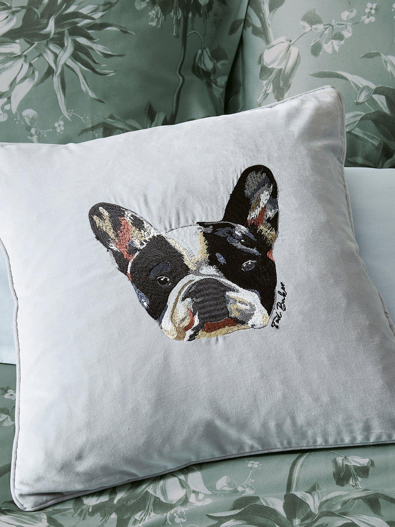 Ted Baker French Bulldog Cushion - Silver