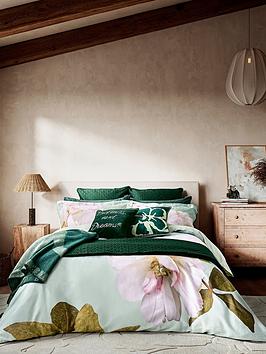 Product photograph of Ted Baker Gardenia 100 Cotton Sateen Duvet Cover Set from very.co.uk