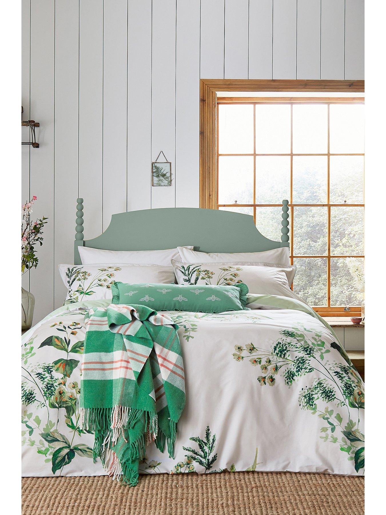 Peacock Jungle 100% Cotton Duvet Set, Green.