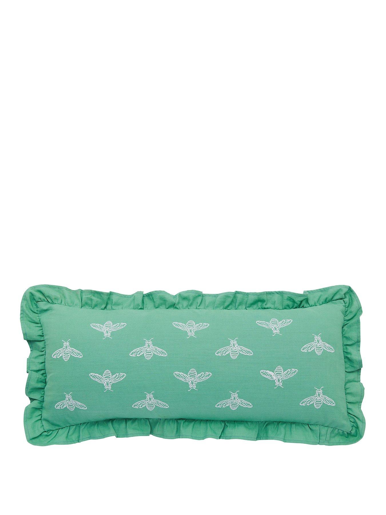 Joules Lakeside Floral 100 Cotton Slub Cushion very.co.uk