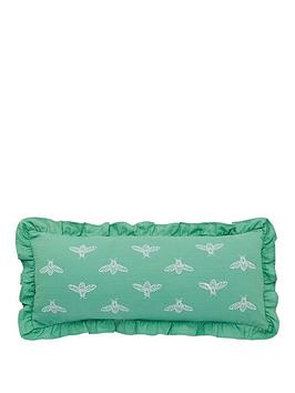 Product photograph of Joules Lakeside Floral 100 Cotton Slub Cushion from very.co.uk