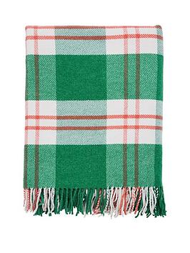 Product photograph of Joules Lakeside Slumber Throw - Green from very.co.uk