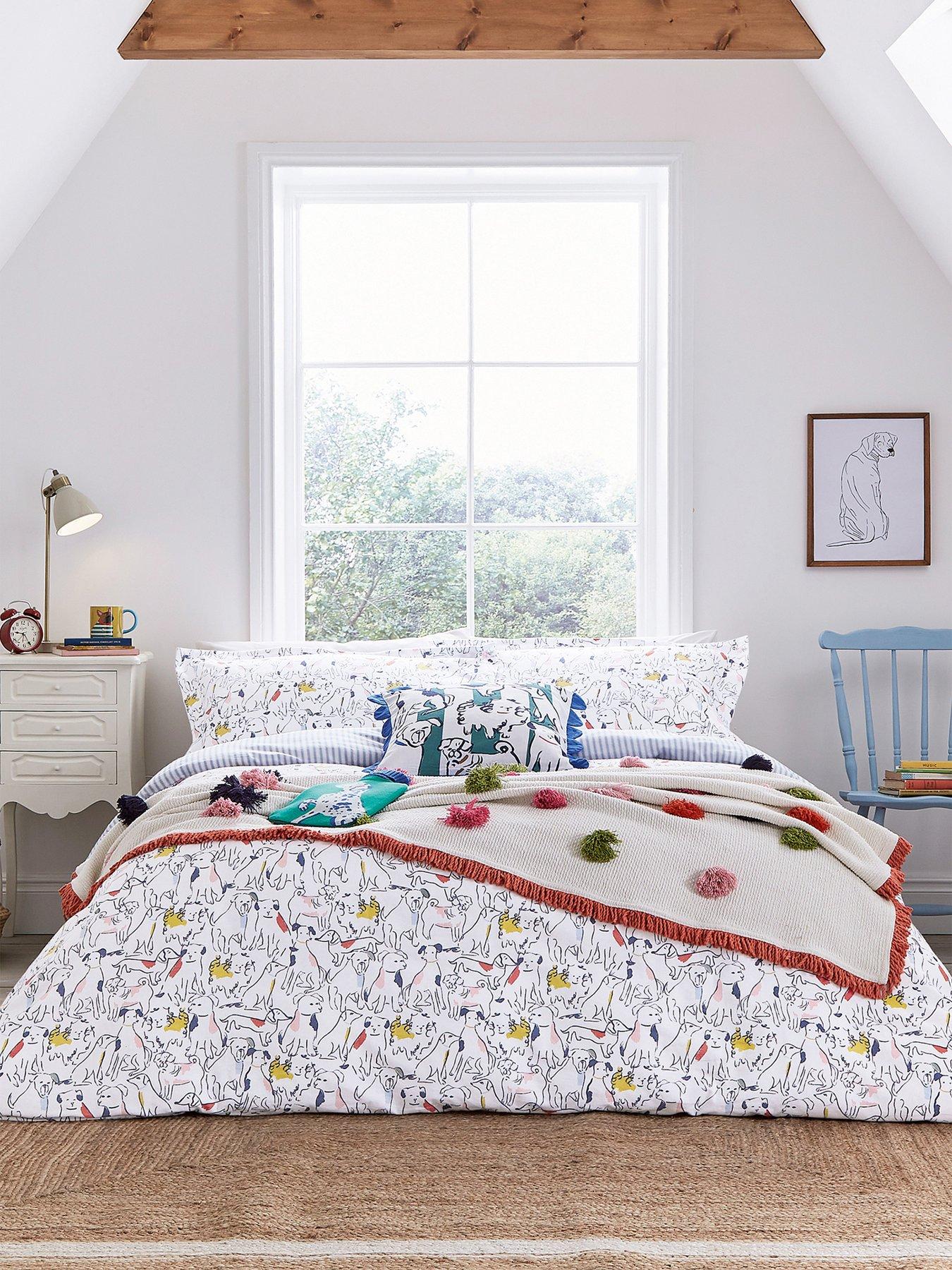 Joules Linear Dogs 100 Brushed Cotton Duvet Cover Set Very.co.uk