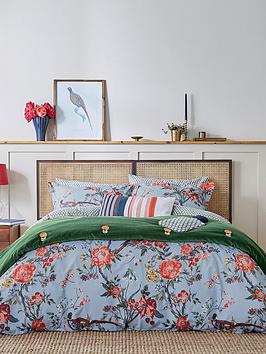 Product photograph of Joules Chinoise Floral 100 Cotton Duvet Cover Set from very.co.uk