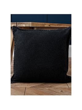 Product photograph of Very Home Blanket Felt Stitch Cushion from very.co.uk