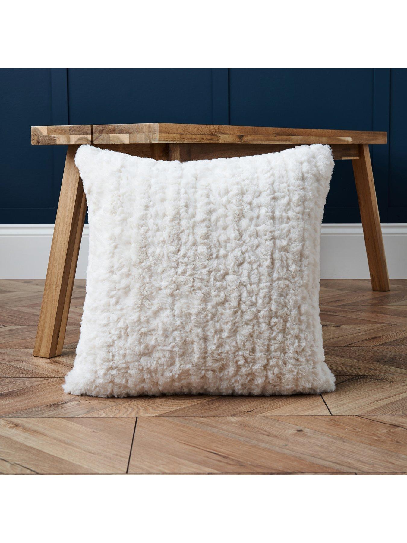 Product photograph of Very Home Faux Fur Super Soft Cushion from very.co.uk