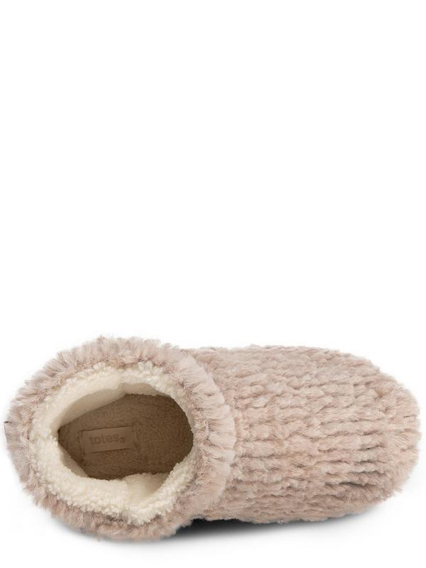 TOTES Faux Fur Short Boot Slippers - Cream | Very.co.uk