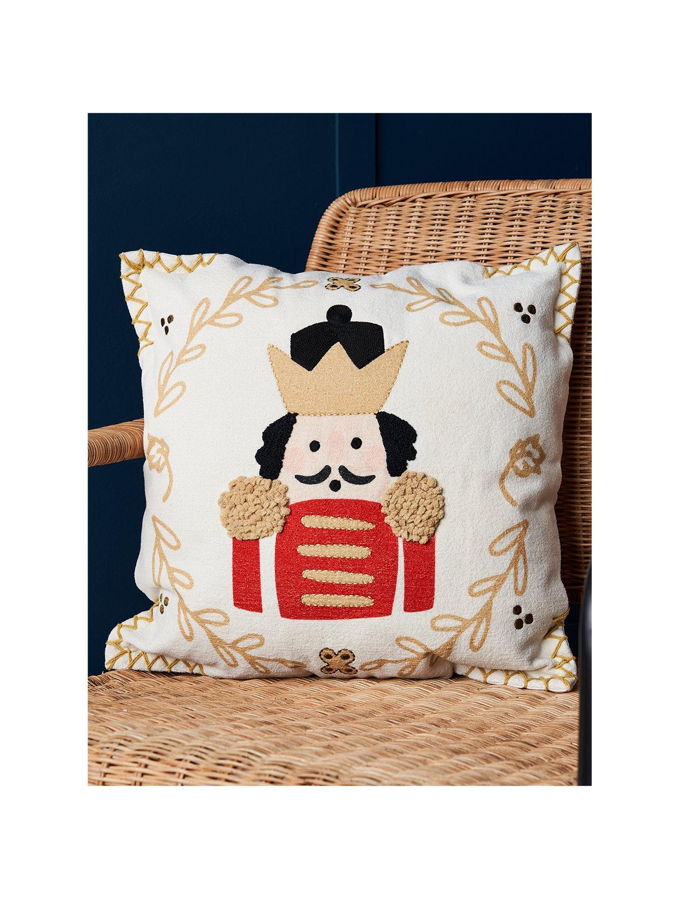 Product photograph of Very Home Nutcracker Christmas Cushion from very.co.uk