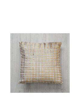 Product photograph of Bhs Velvet Cushion With Foil Print from very.co.uk
