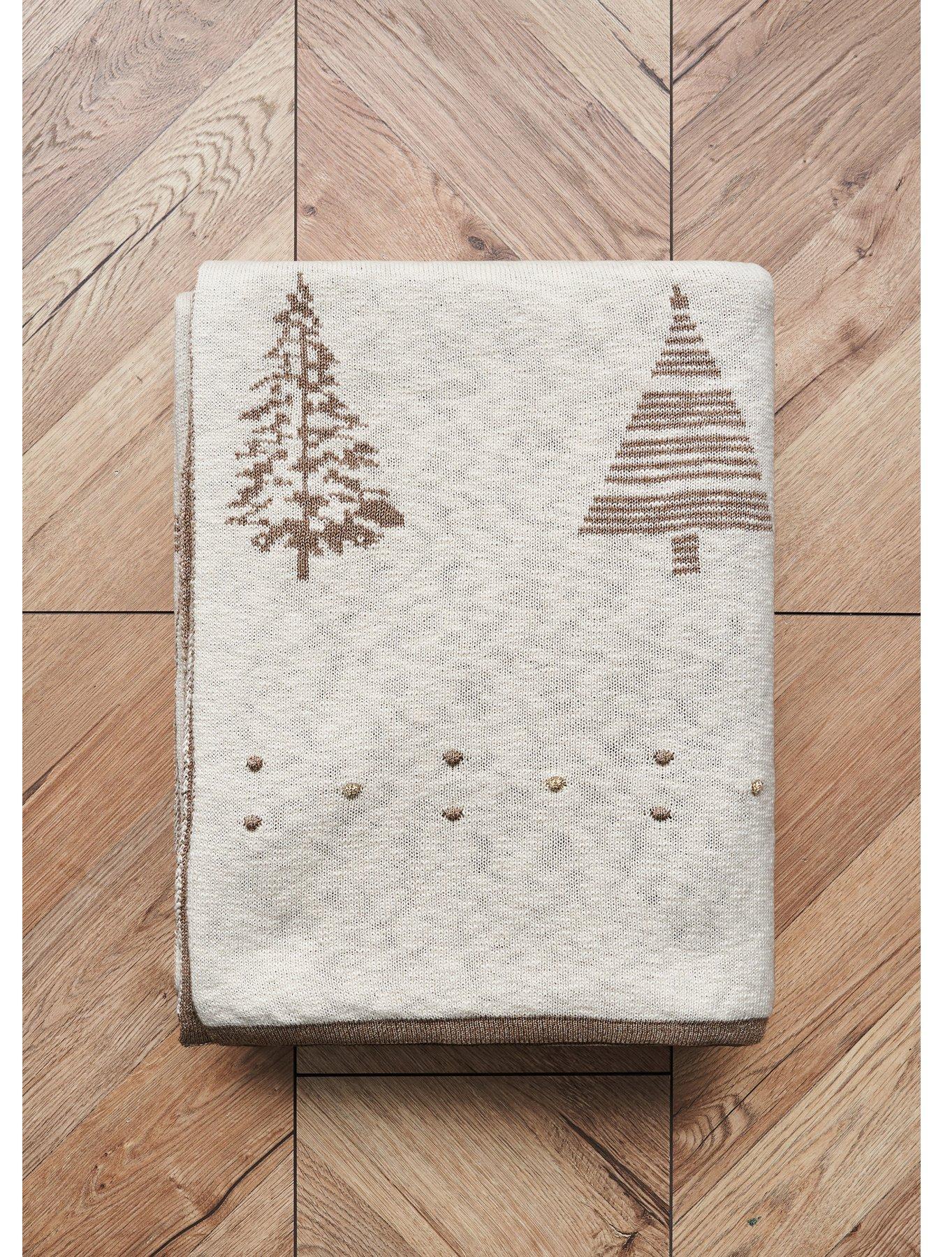 Product photograph of Very Home Christmas Tree Throw - Gold from very.co.uk