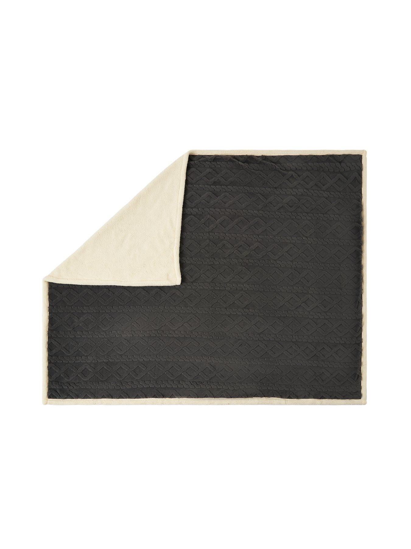 Image 5 of 6 of Very Home Cable Knit Sherpa Throw - Large - Cream
