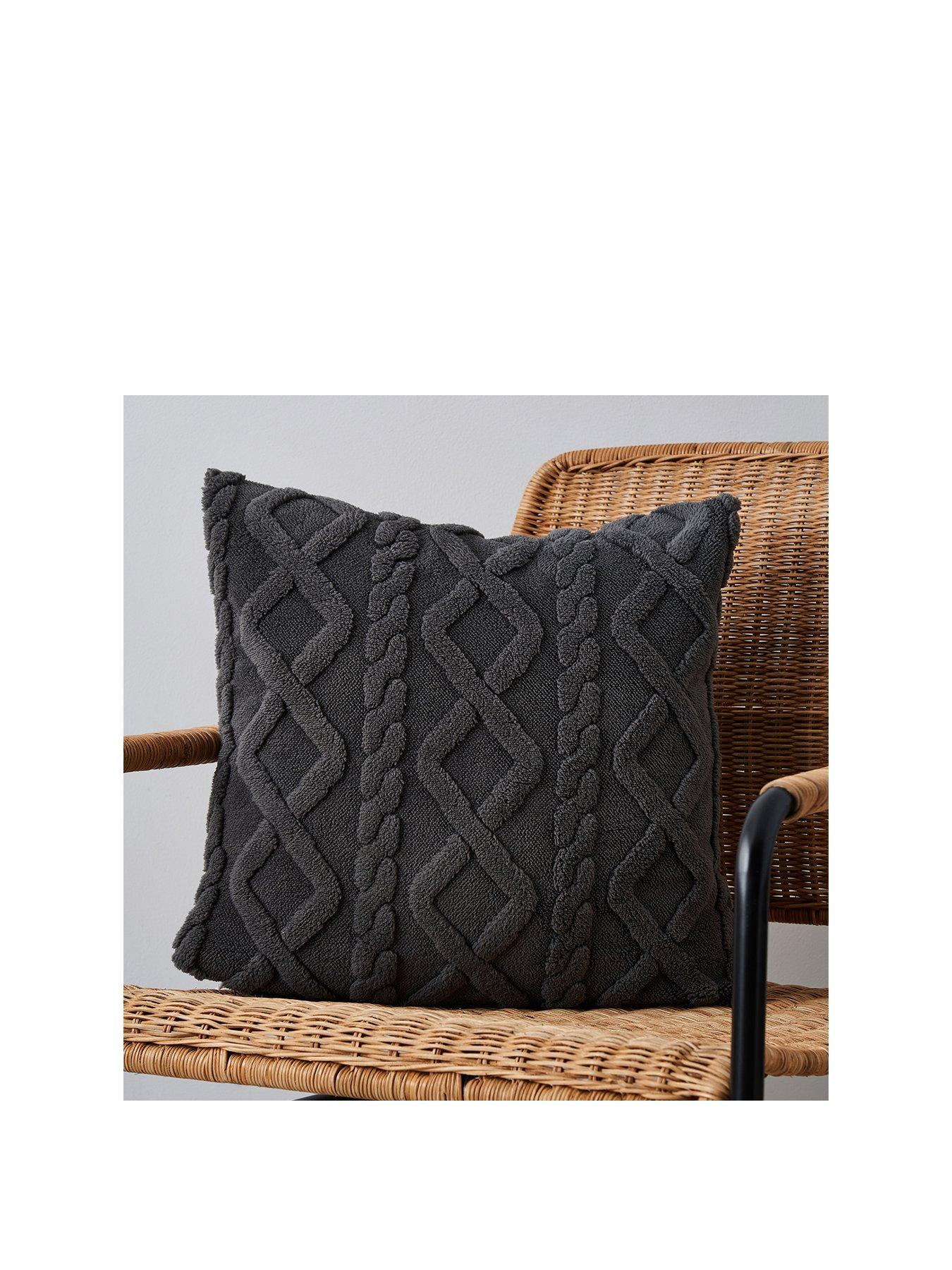 undefined Cable Knit Sherpa Cushion