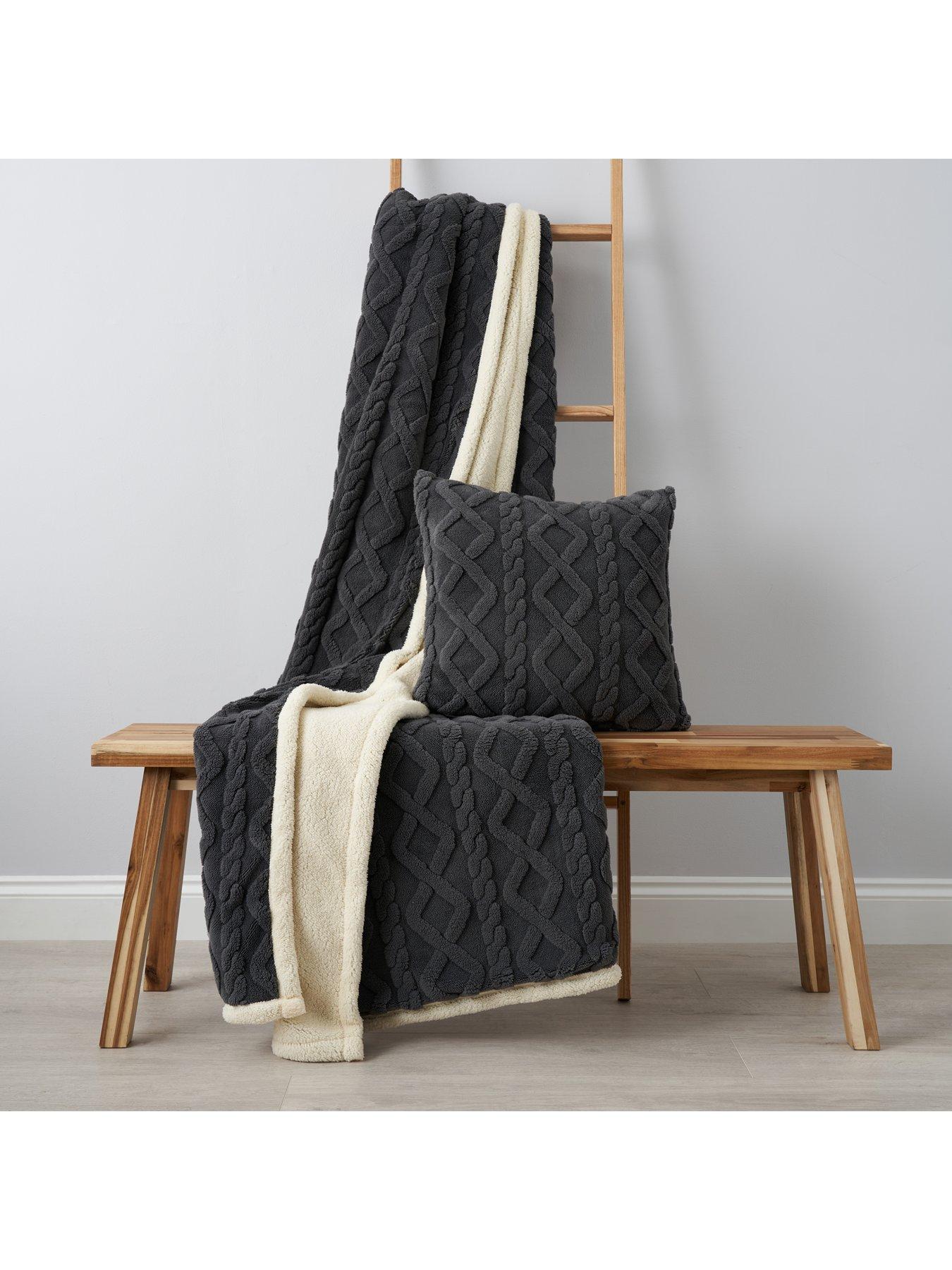Image 5 of 6 of Very Home Cable Knit Sherpa Cushion