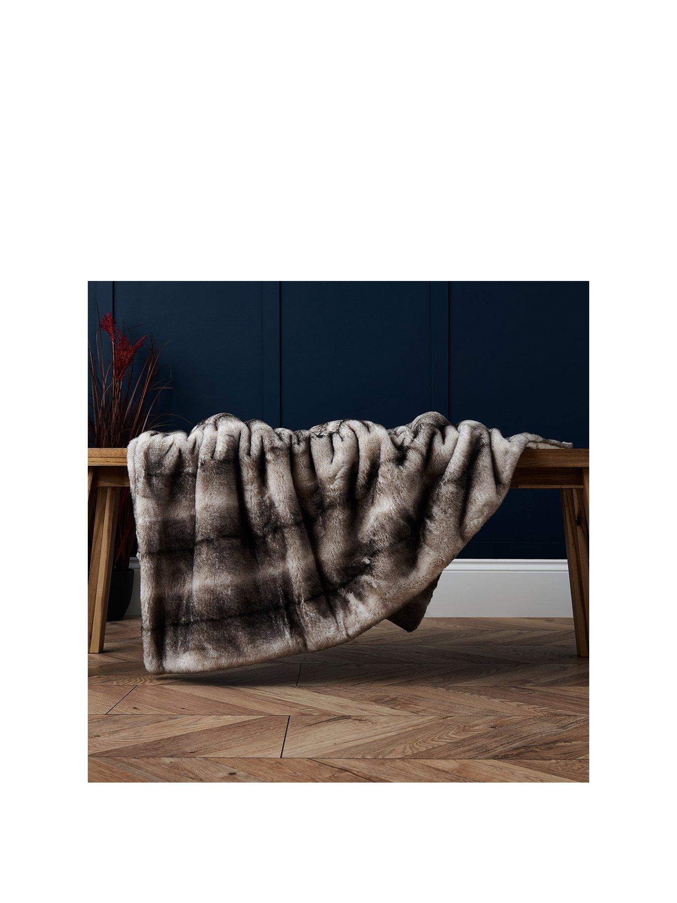 The Very Collection Alaskan Wolf Faux Fur Throw