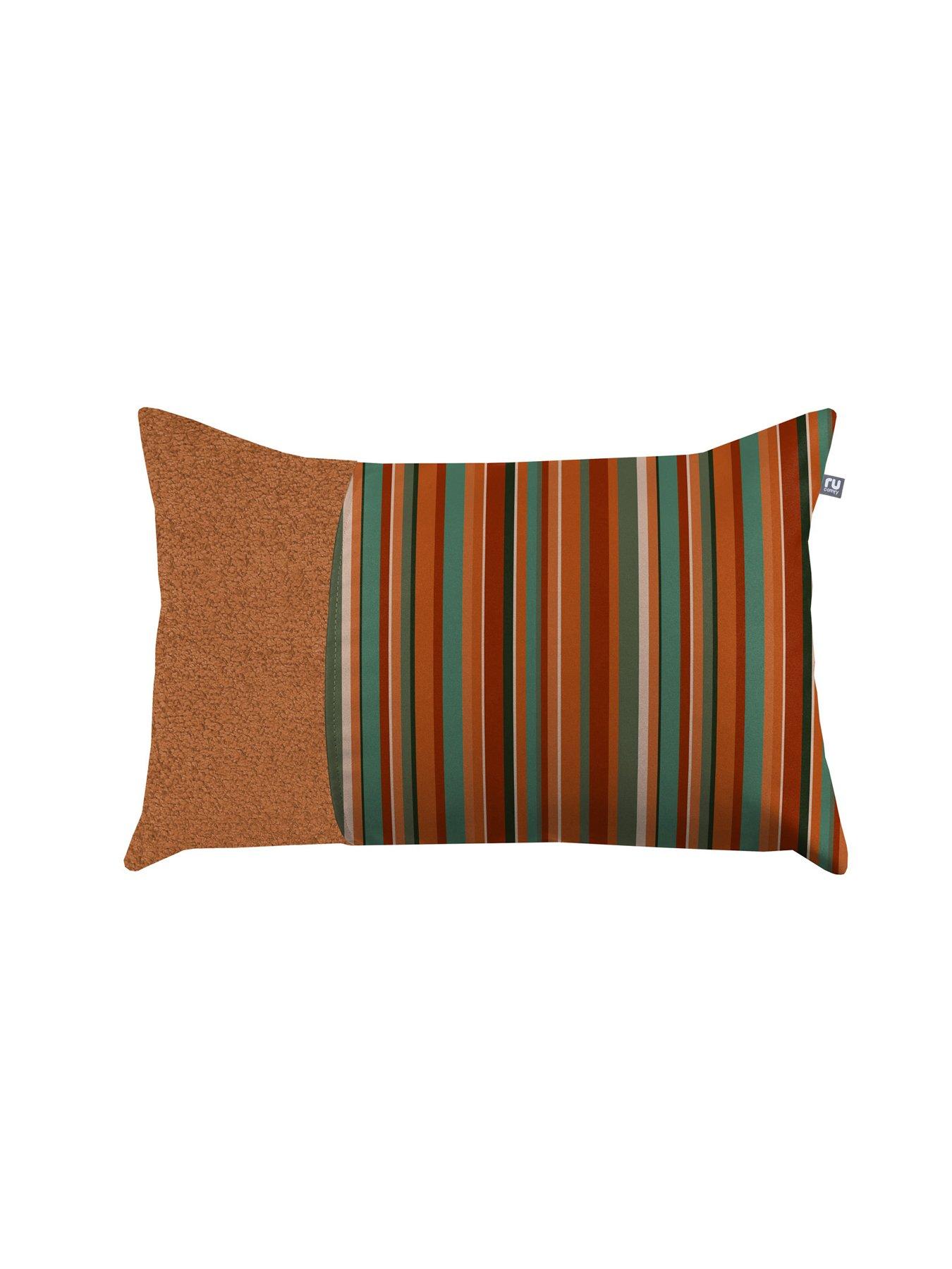 Product photograph of Rucomfy Snug Cut Off Stripe Cushion - Multi from very.co.uk