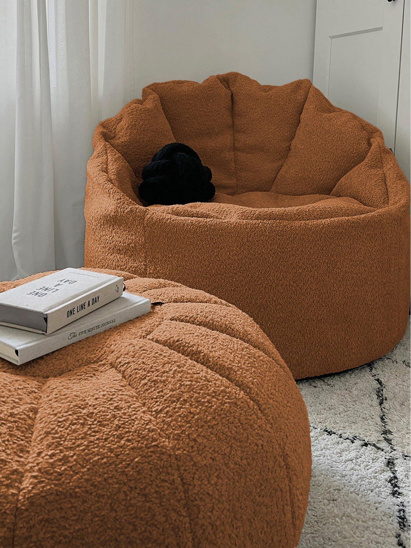 Product photograph of Rucomfy Snug Boucle Cinema Chair - Rust from very.co.uk