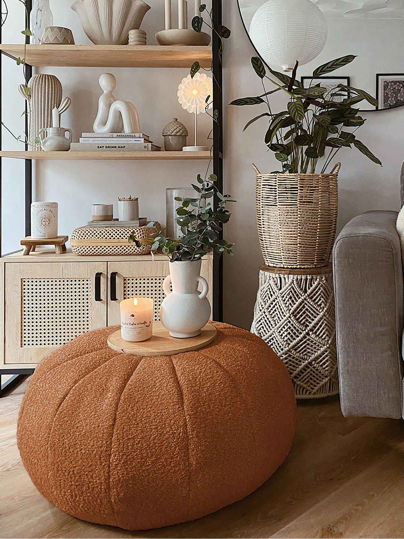 undefined Snug Boucle Pouffe - Rust