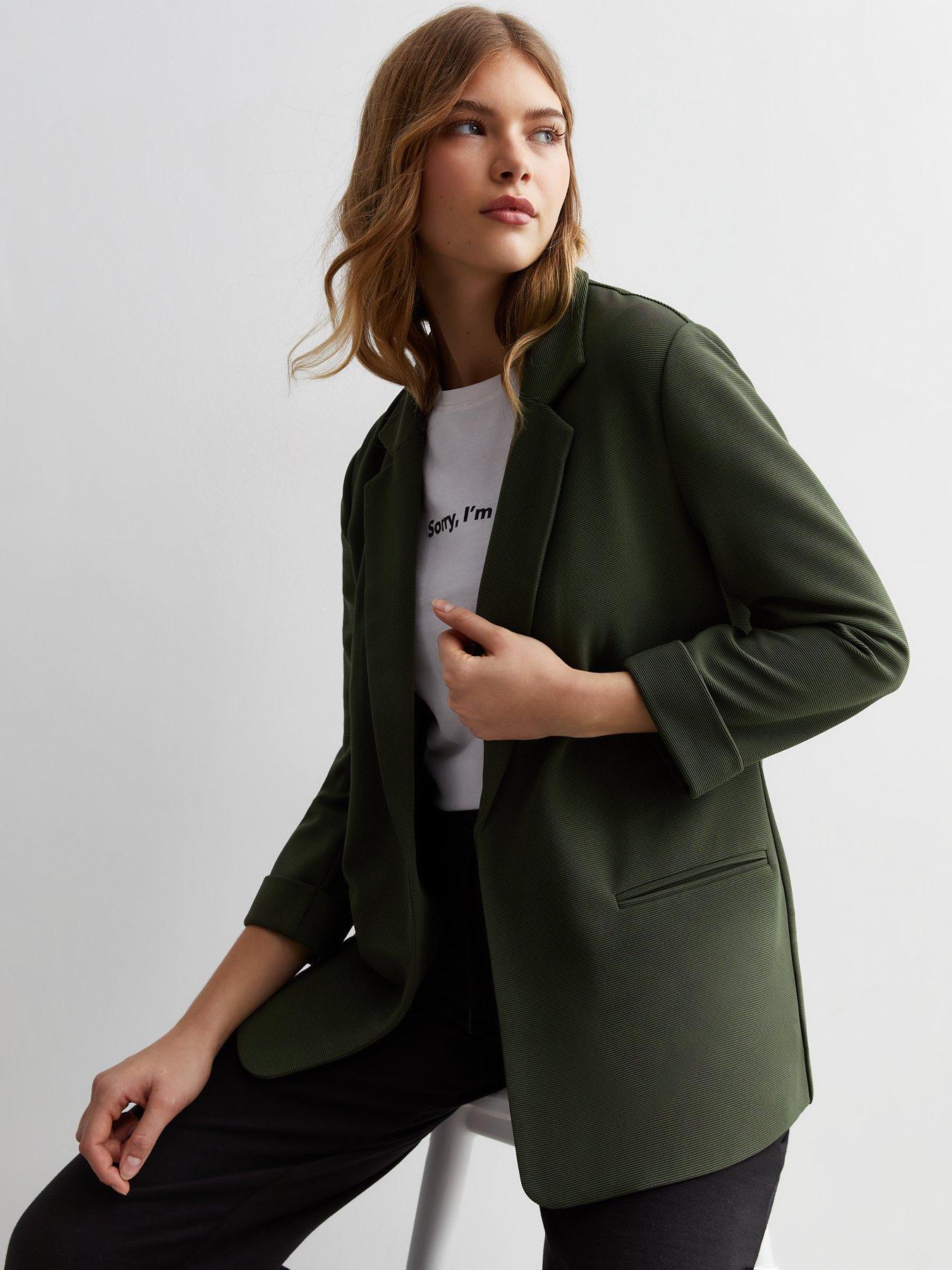 Khaki green outlet blazer womens