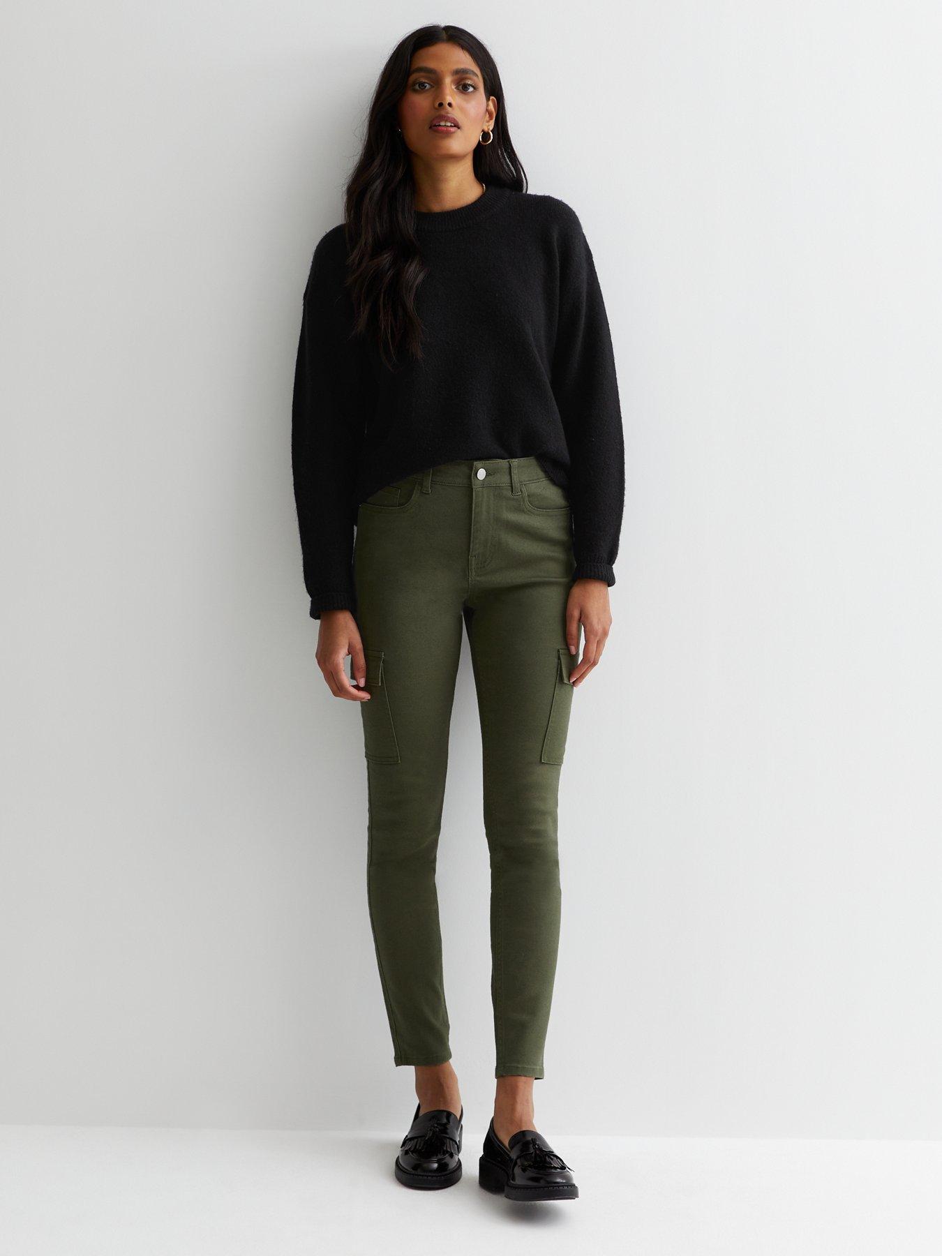 High rise khaki 2025 skinny jeans