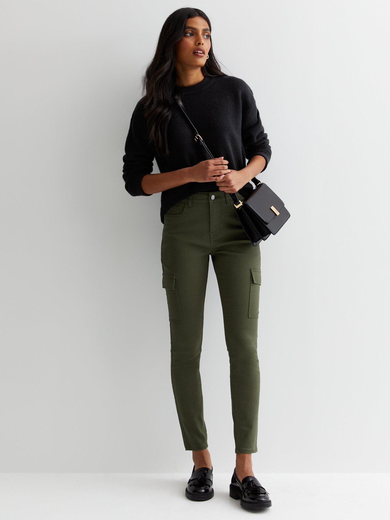 High waisted hot sale khaki jeans