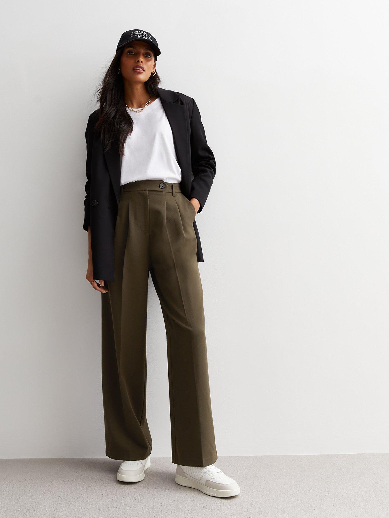 New Look Khaki Wide Leg Trousers