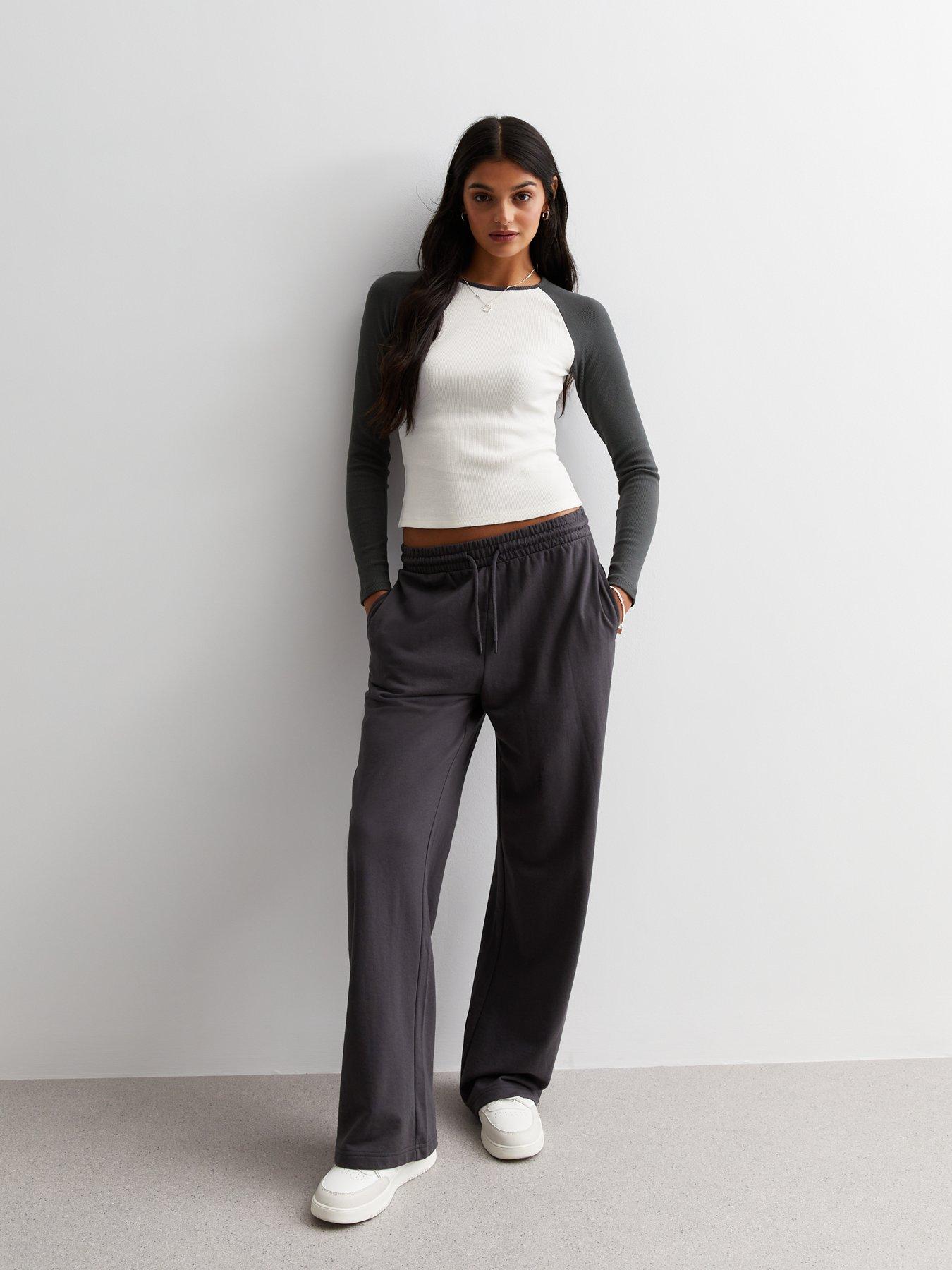 New Look ribbed sweatpants in gray