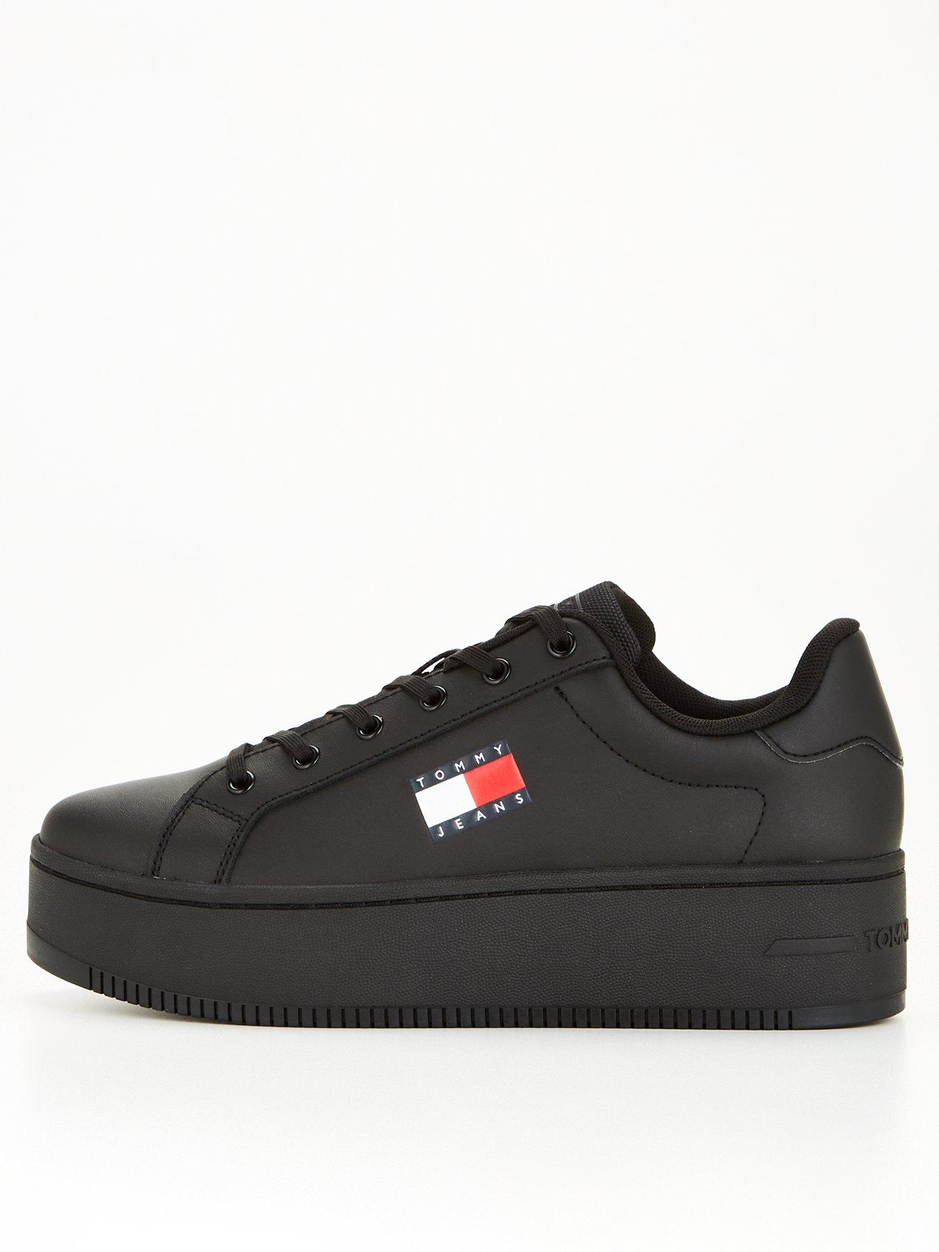 undefined Leather Flatform Trainer - Black