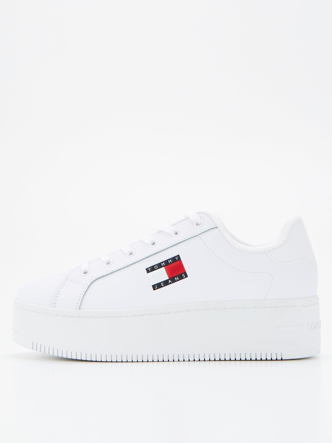 undefined Flatform Leather Trainer - White