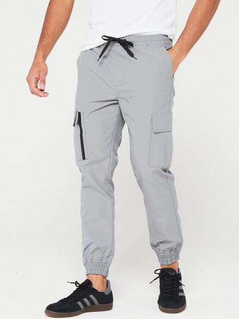 brave-soul-zip-cargo-trouser-grey
