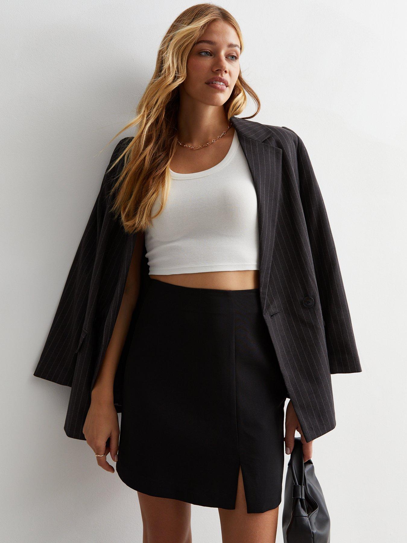 Black tight skirt new look sale