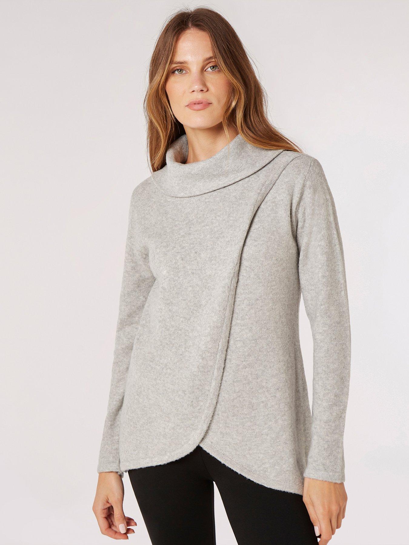 Grey on sale wrap jumper