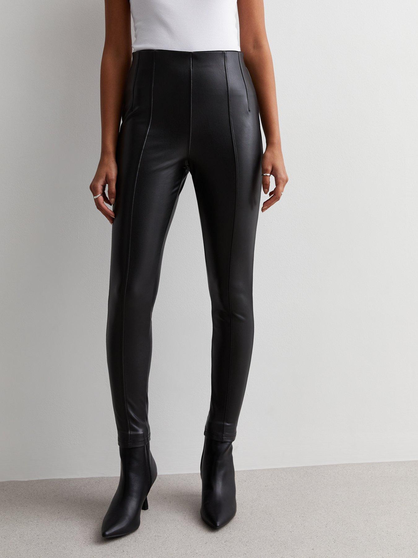 NEW LOOK Tall Black Leather-Look Leggings New Look for Women