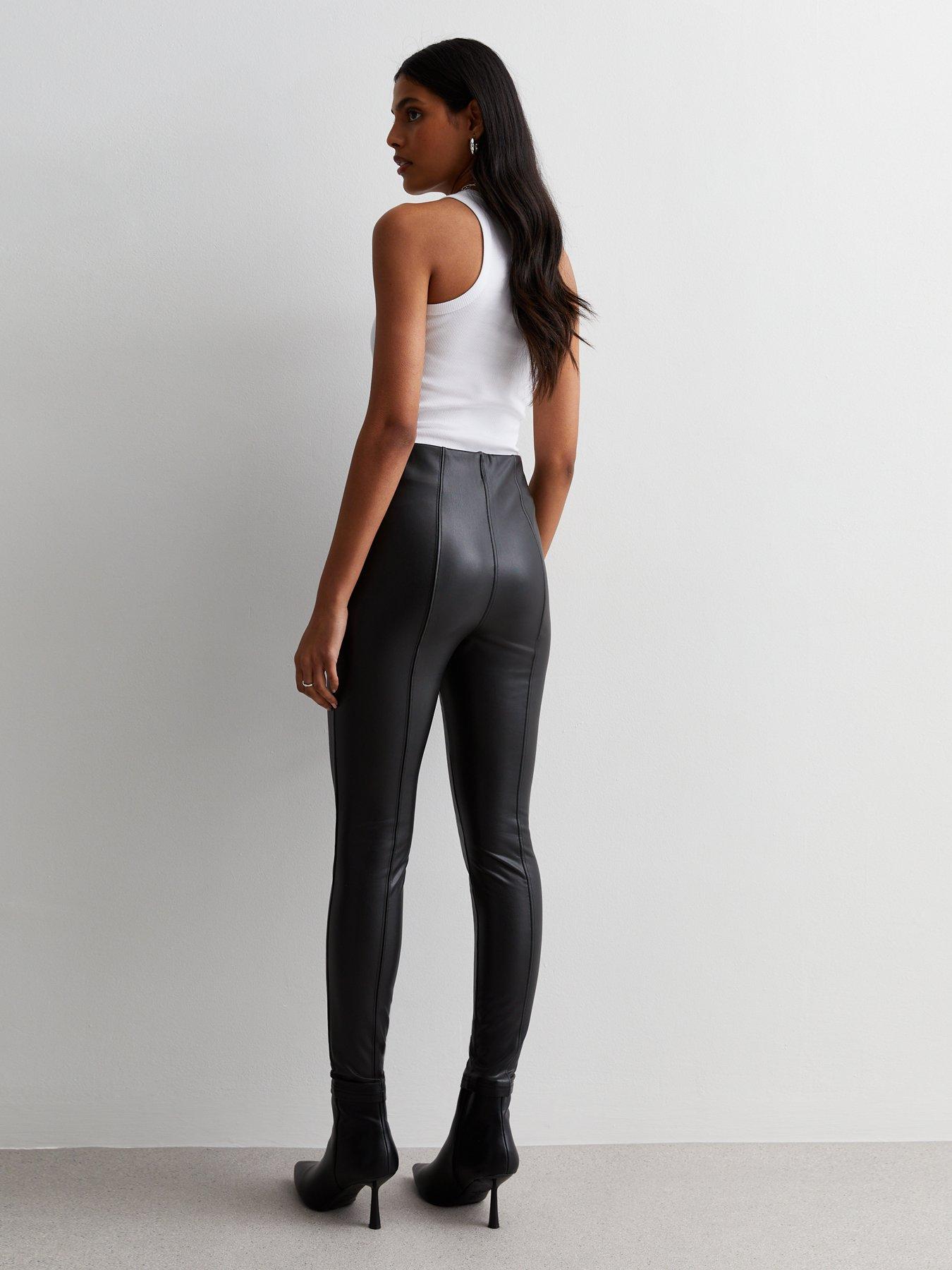 Leather look leggings outlet uk