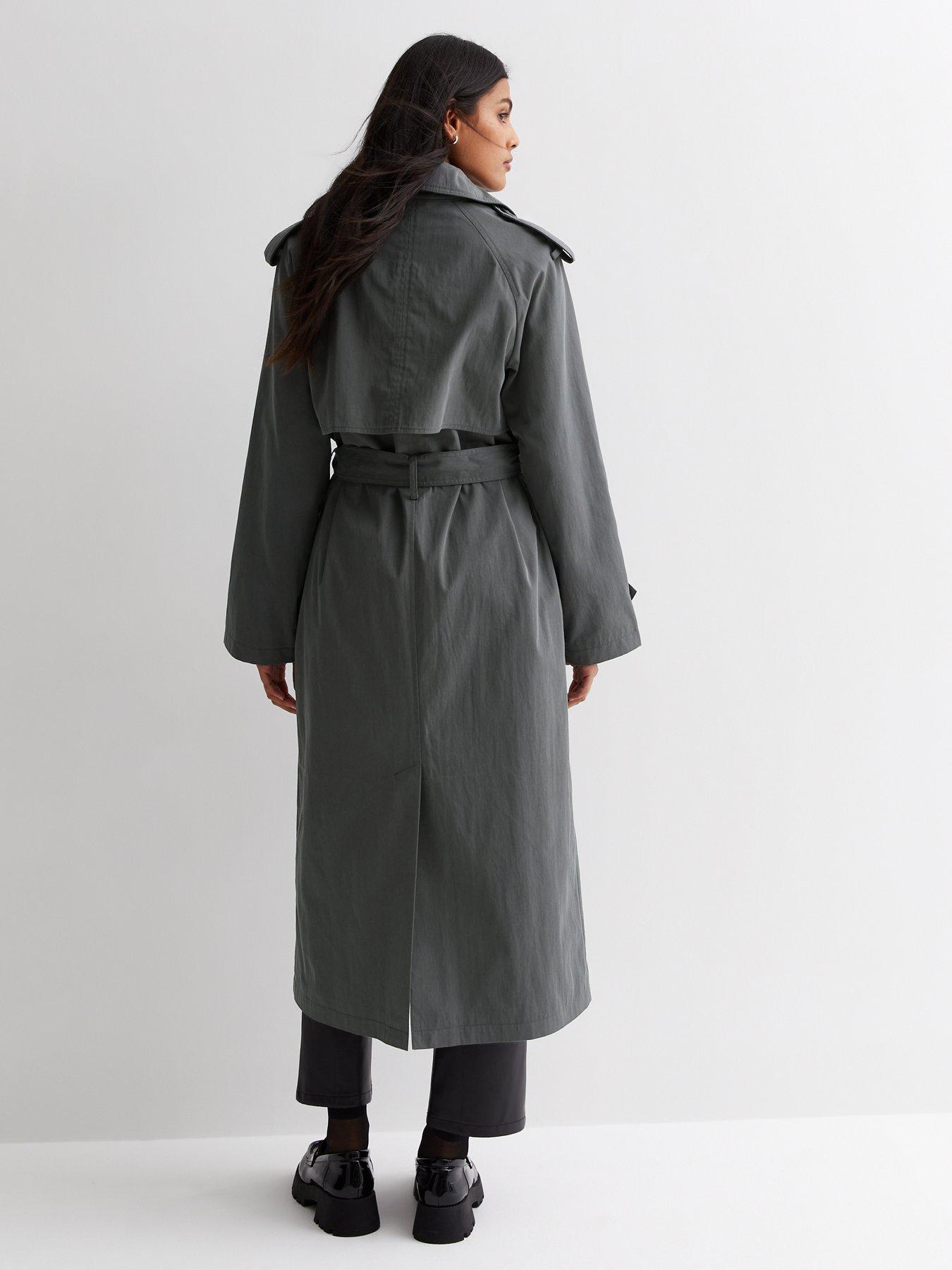 Grey trench hotsell coat ladies