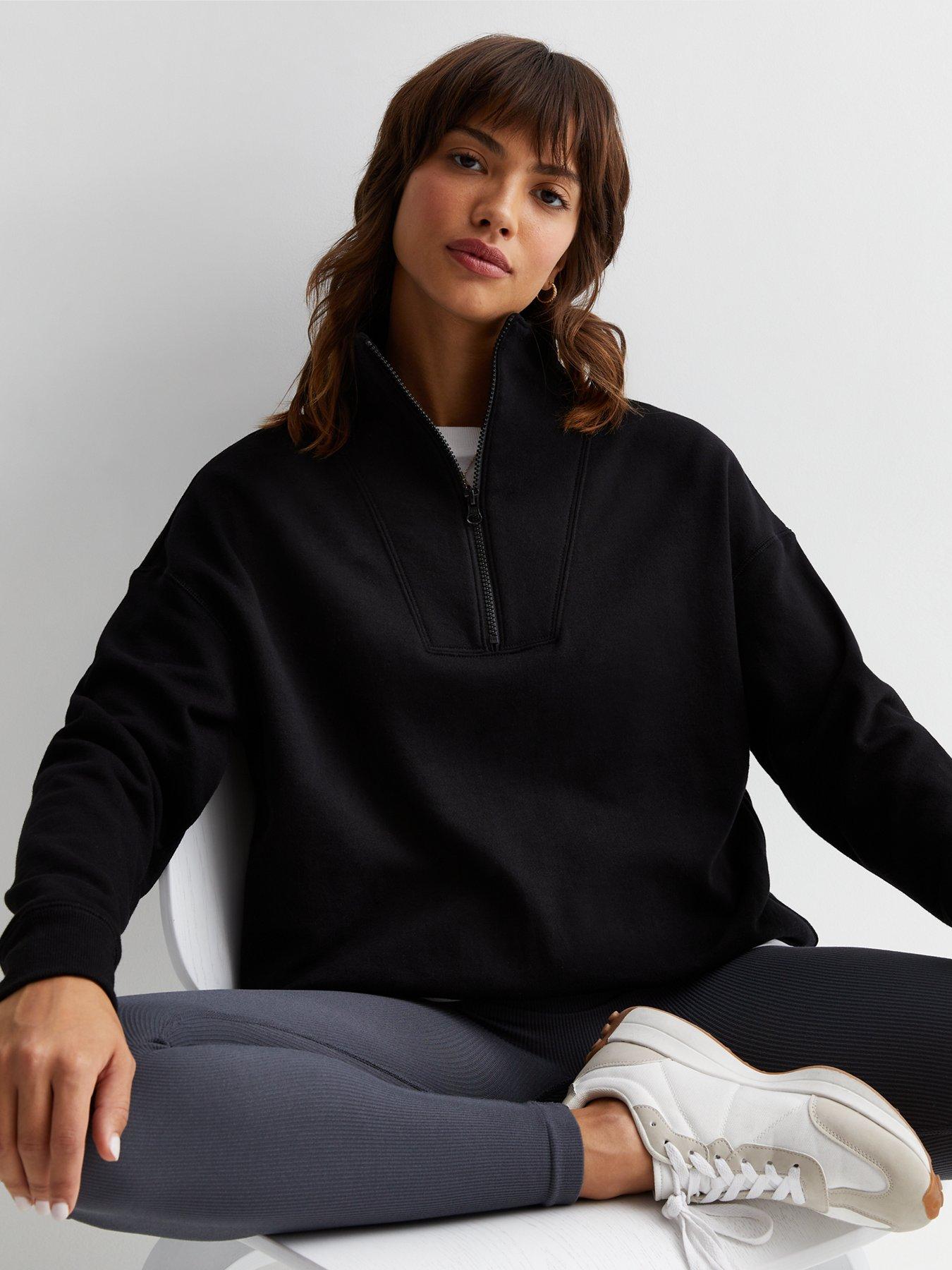 Zip neck hot sale sweatshirt womens