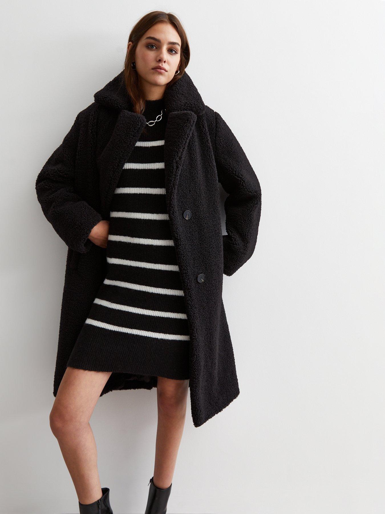 Black long 2024 teddy coat