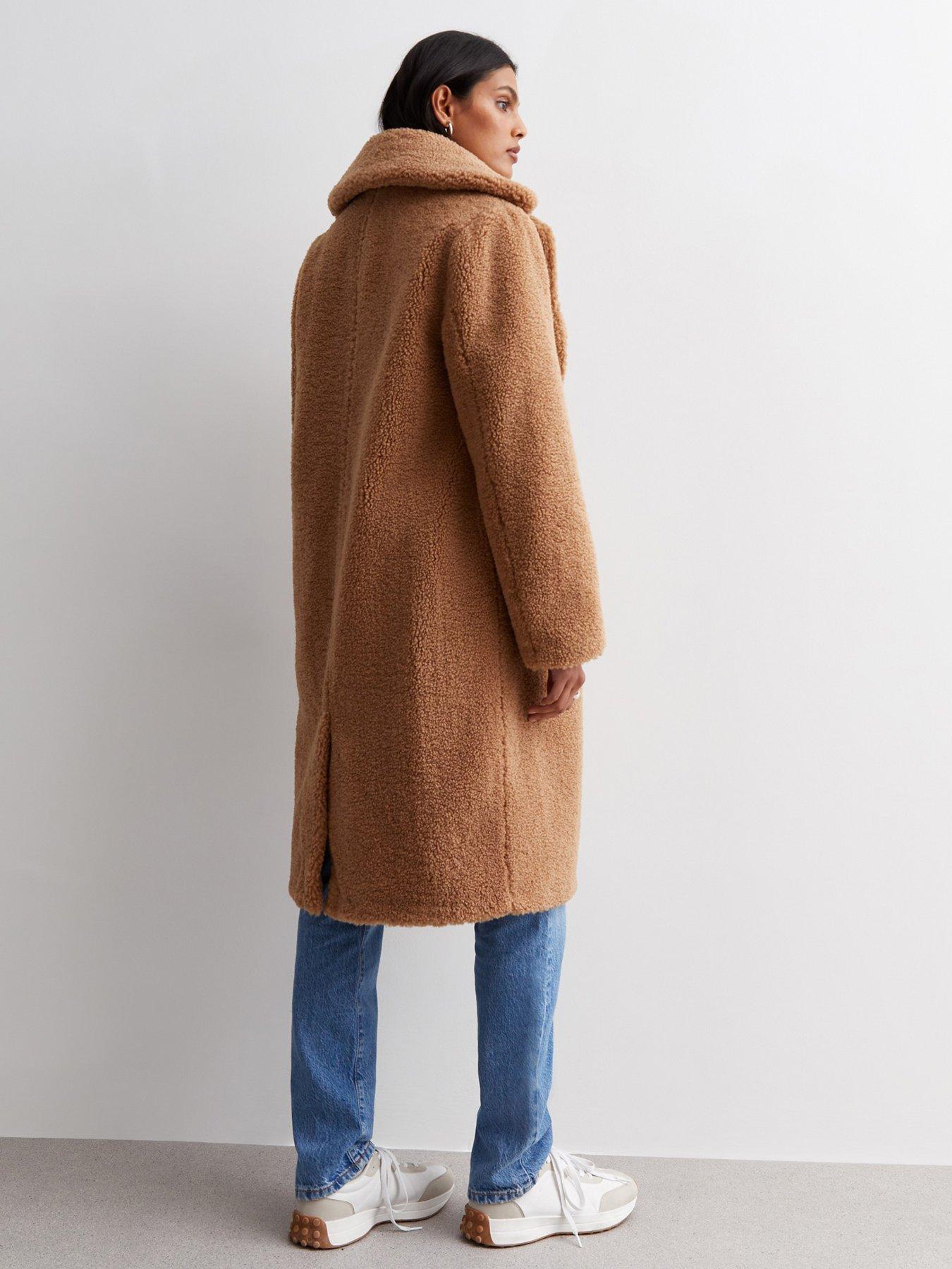 New look long teddy on sale coat