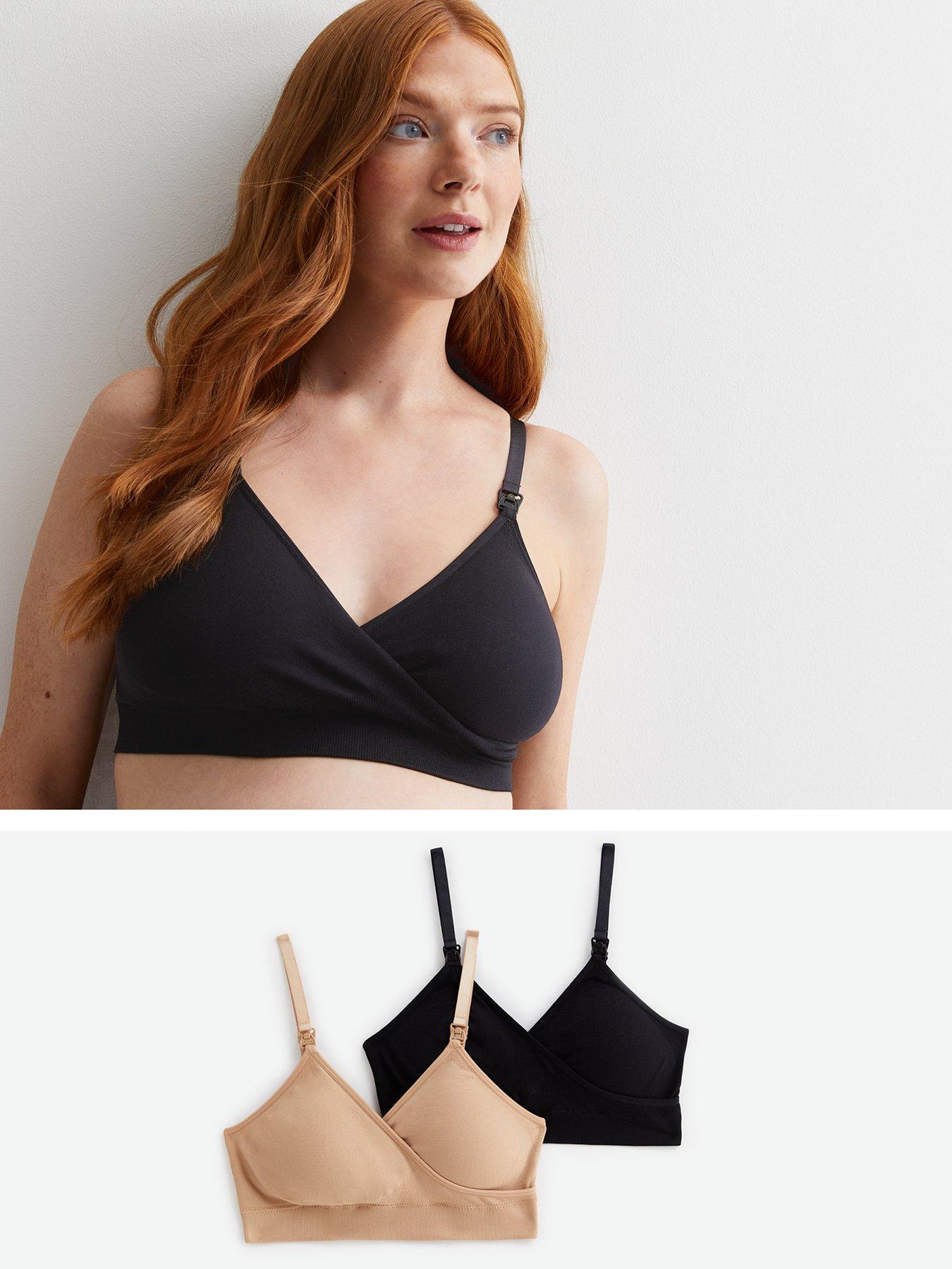 Simply Be 2 pack bras in black and beige