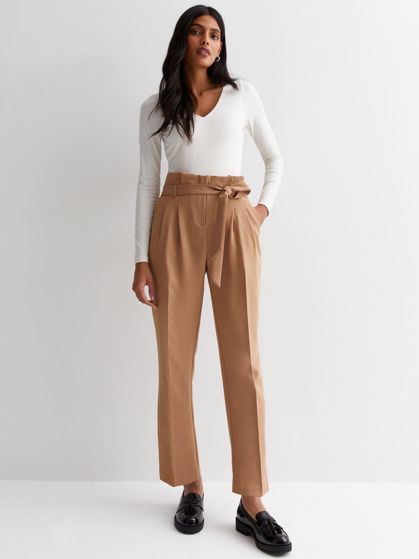 Tall Camel High Waisted Smart Wide Leg Pants