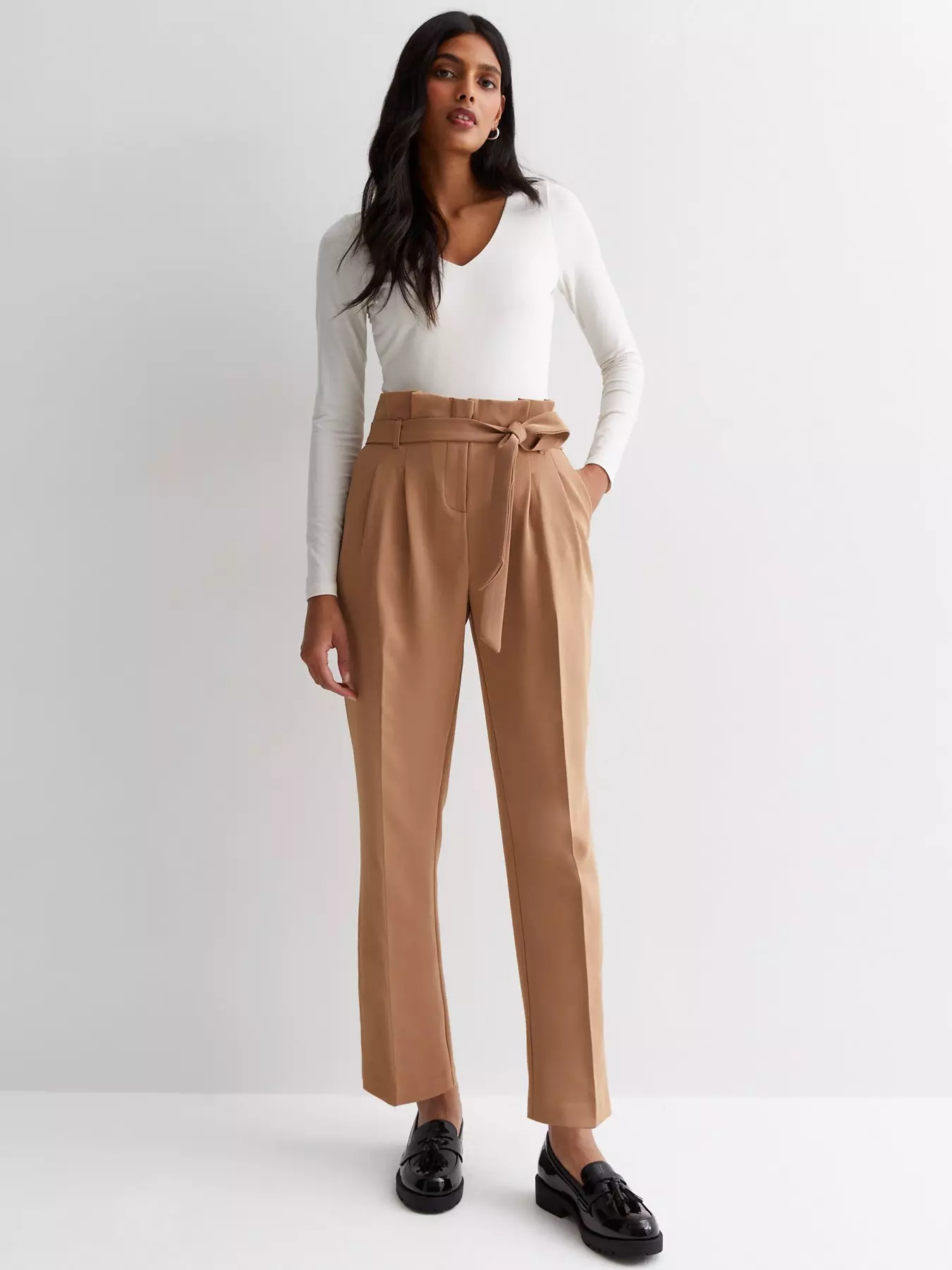 ZARA TAN BROWN High Waisted Fitted Leggings Jeggings Pants Trousers Size:  Medium £22.00 - PicClick UK