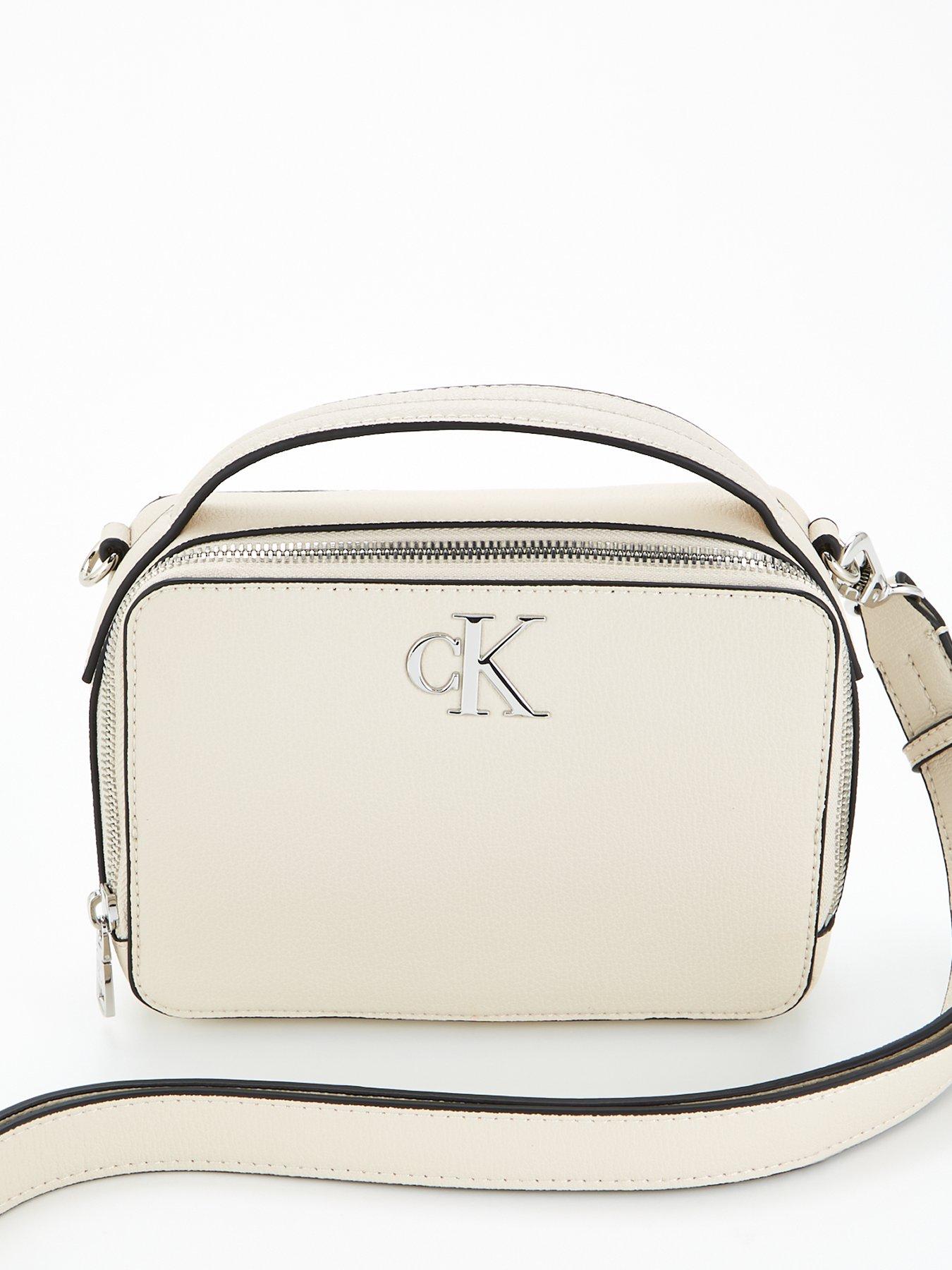 CALVIN KLEIN Womens CK Monogram Signature Bag Purse Off White Gold Logo  H8AHJ7LW | eBay
