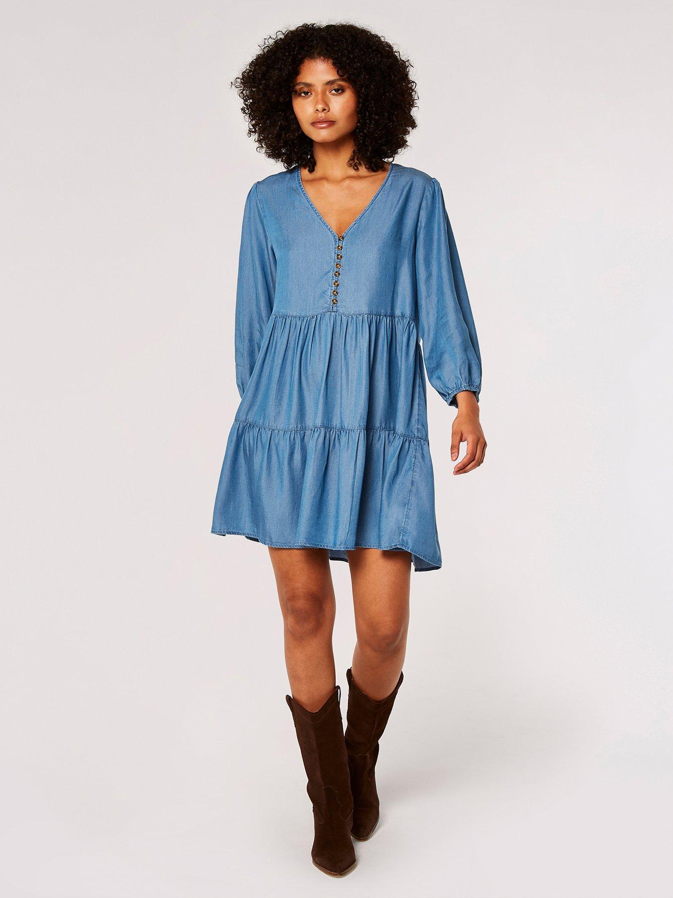 Denim tiered outlet dress