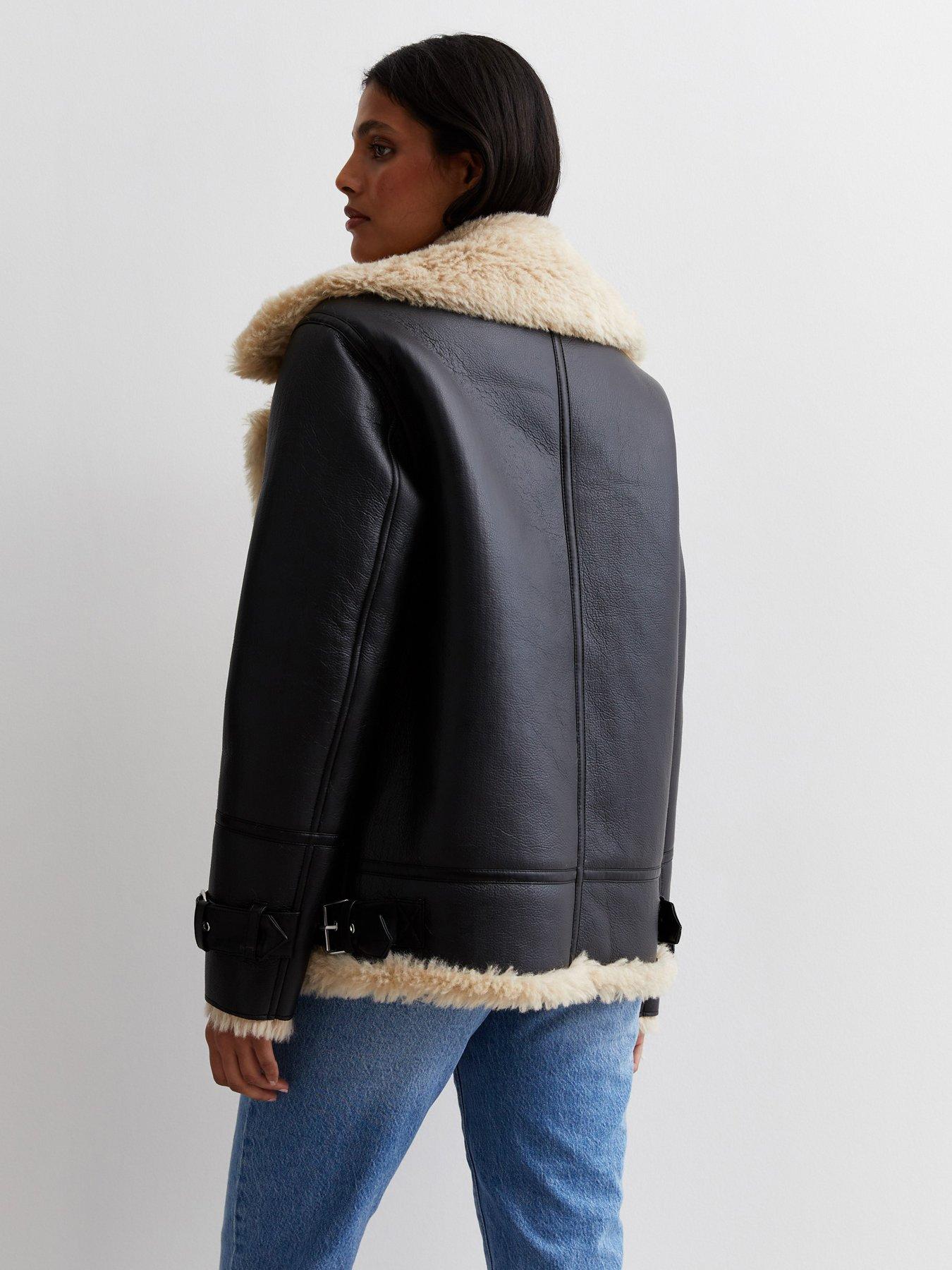 Black aviator jacket discount sale