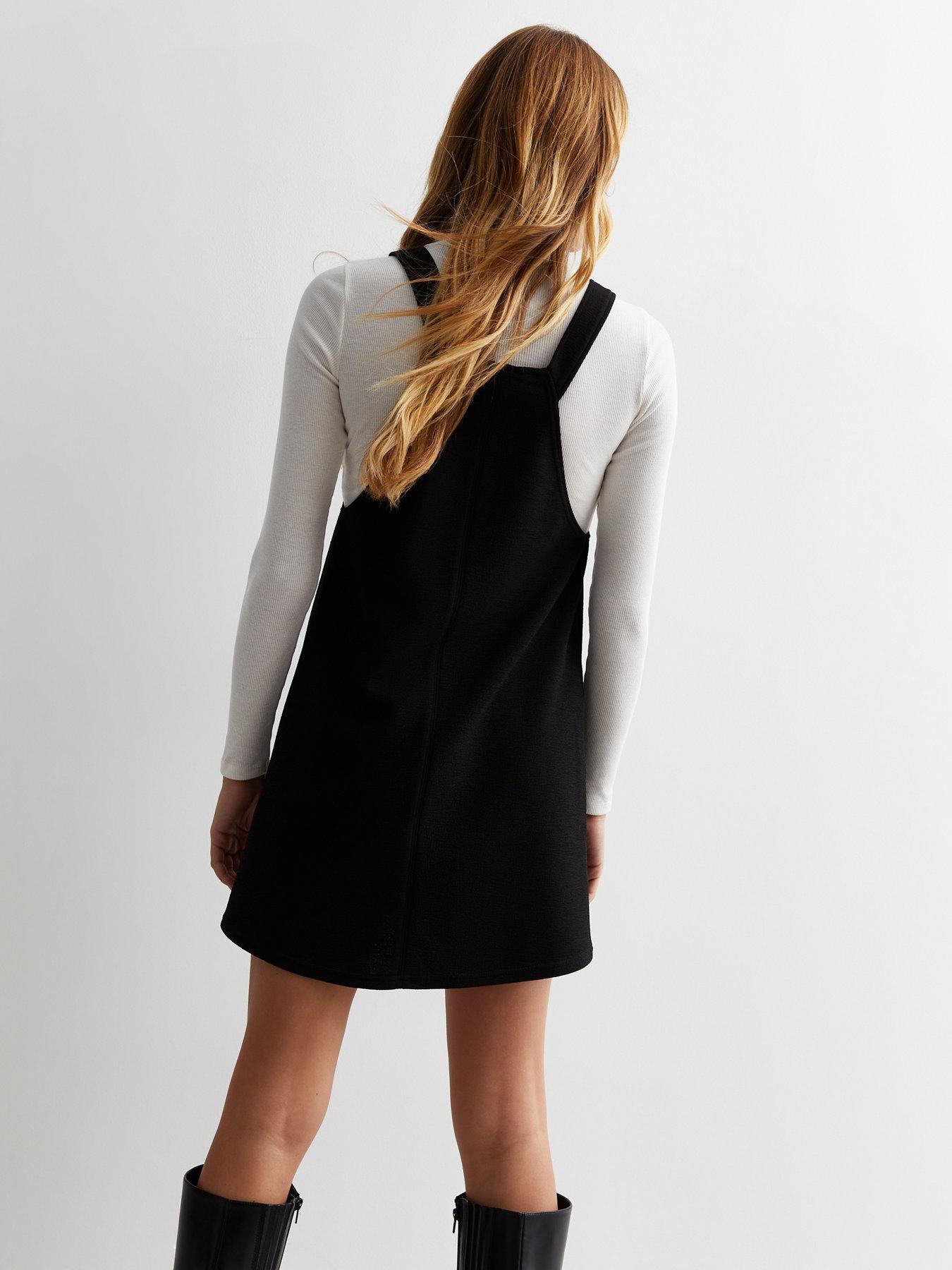 Black pinafore mini clearance dress